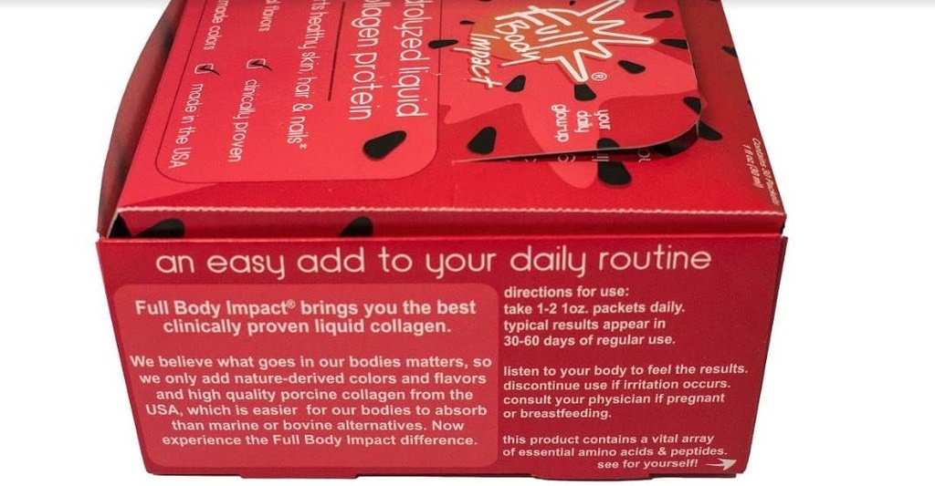 液体コラーゲンプロテインサプリメント 16,000mg(16g) 加水分解コラーゲンタイプI&III 健康な髪、肌、ネイル&ジョイント、1ozパック(30箱)、砂糖無料(スイカ&チル)