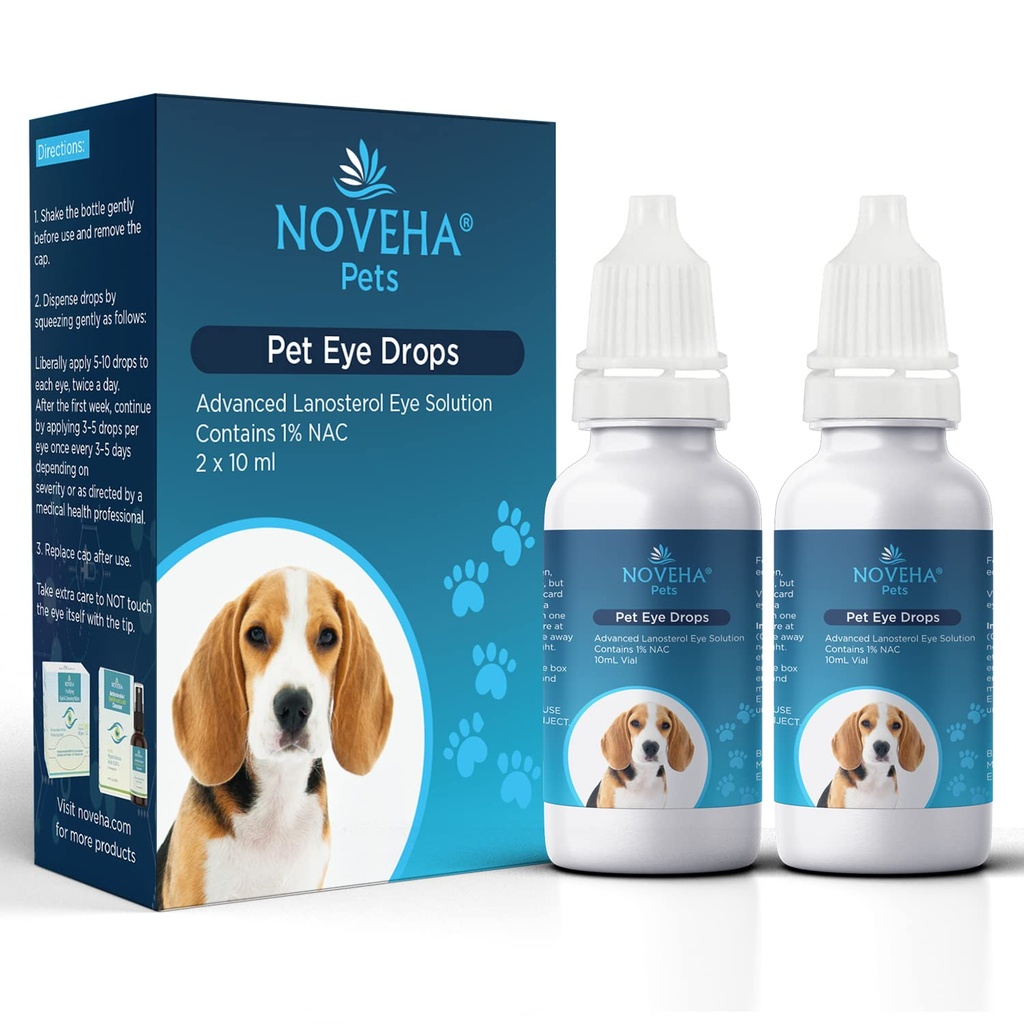 NOVEHA ペットドロップ | アドバンスト ラノステロール ソリューション + NAC (2 x 10 mL)