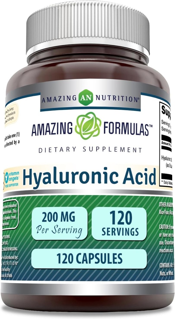 Amazing Formulas Hyaluronic Acid Supplement | 200 Mg Per Serving | 120 Capsules | Non-GMO | Gluten Free | Made in USA