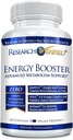 Research Verified Energy Booster - Natural Energy Support - 60 Capsules - Caffeine Free - B Vitamins and Adaptogens - 1 Month Supply