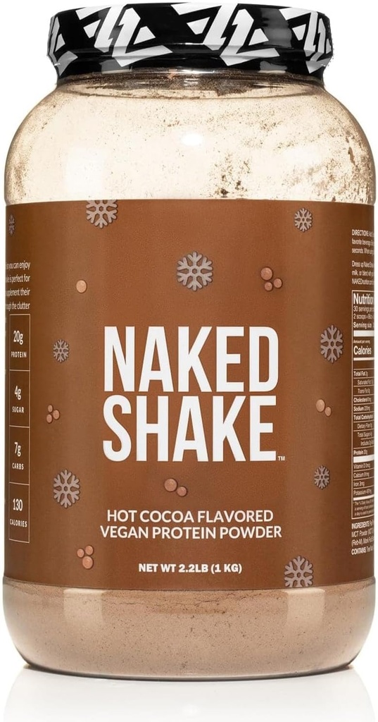 Naked Shake - ホットココアプロテインシェイク - 植物ベースのタンパク質粉末とMctオイル - グルテンフリー、大豆フリー、Gmosや人工甘味料なし - 30サービング