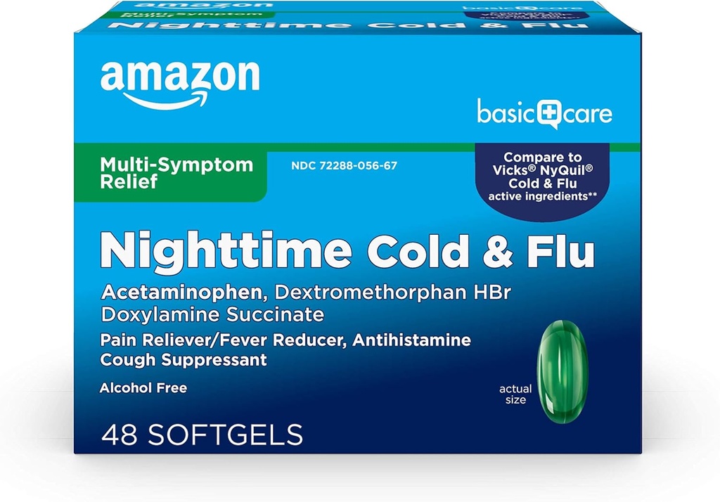 基本的な心配の夜間風邪およびFluの救助のSoftgelsの6時間の風邪の薬は、主要なフル シンプトムを取り除きます従って残り、48の計算(パッケージ1)