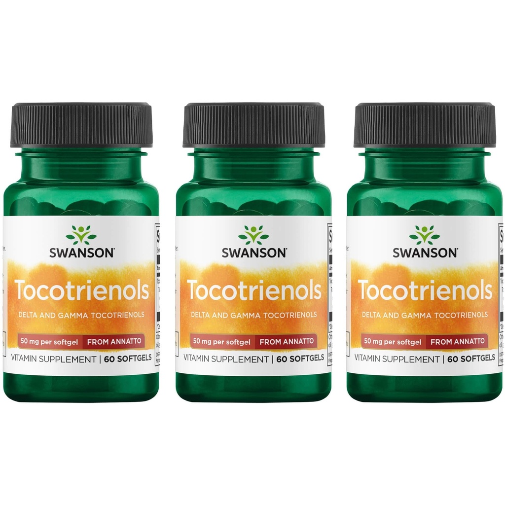 Swanson Deltagold Tocotrienols-Annatto Tocotrienols 支持の健康なコレステロールのレベル 既に inthe の正常な Range-Vitamin E Tocotrienols 99% のトコフェロール 自由(60 の Softgels、50mg 各) (3 パック)