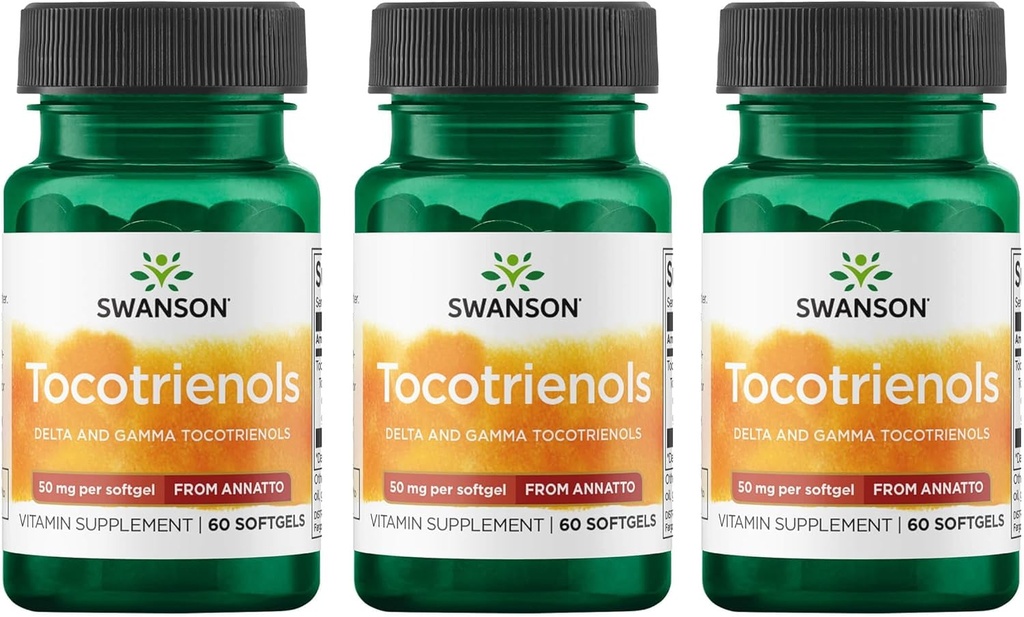 Swanson Deltagold Tocotrienols-Annatto Tocotrienols 支持の健康なコレステロールのレベル 既に inthe の正常な Range-Vitamin E Tocotrienols 99% のトコフェロール 自由(60 の Softgels、50mg 各) (3 パック)