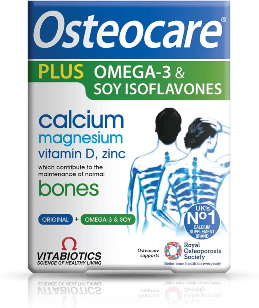 Vitabiotics Osteocare Plus 2-in-1 式 - ビタミンD3、マグネシウム、亜鉛、オメガ3とカルシウム800mgのカルシウム - 男性と女性のための骨の健康と免疫のマルチビタミンサプリメント - 90錠