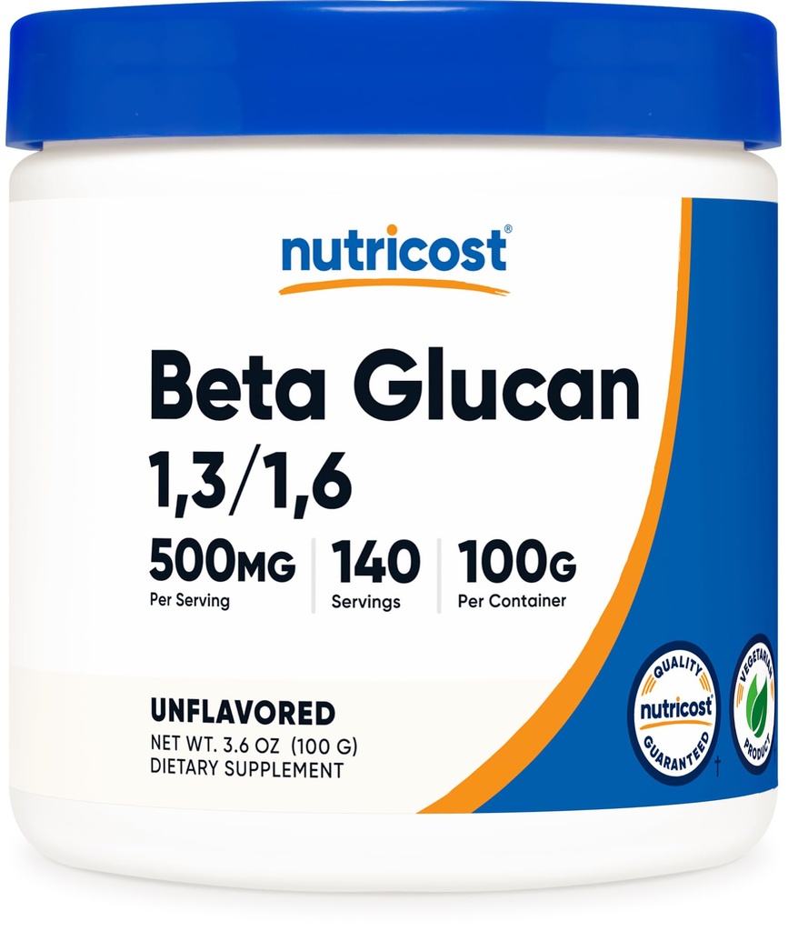 Nutricostベータグルカンパウダー100グラム - 1,3/1,6 - 非GMO
