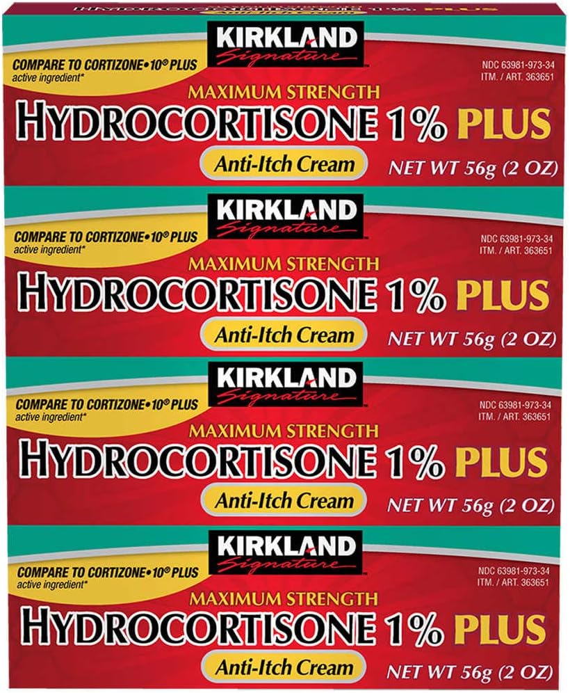 Kirkland Signature Hydrocortisone 1% プラス アンチアイッチクリーム, 8 オンス (パック 4)