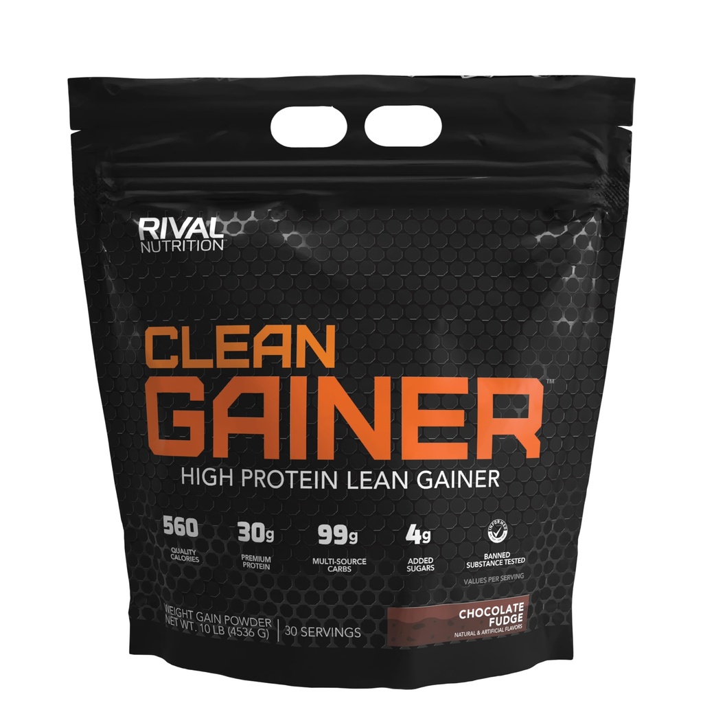 RIVAL NUTRITIONクリーンゲイン - チョコレートファッジ、10ポンド。