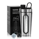 タンパインのためのTOOFEELのシェーカーのびんは2つの混合の球が付いている28のozのステンレス鋼の蛋白質のシェーカーを混合します、風邪/熱、目に見える窓の金属のシェーカーのコップ、Leakproof、BPAの自由なびんのシェーカーとどまりません