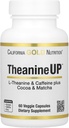カリフォルニアゴールド栄養TheanineUPTM、L-テアニン&カフェインプラスココア、抹茶、60ベジギーカプセル