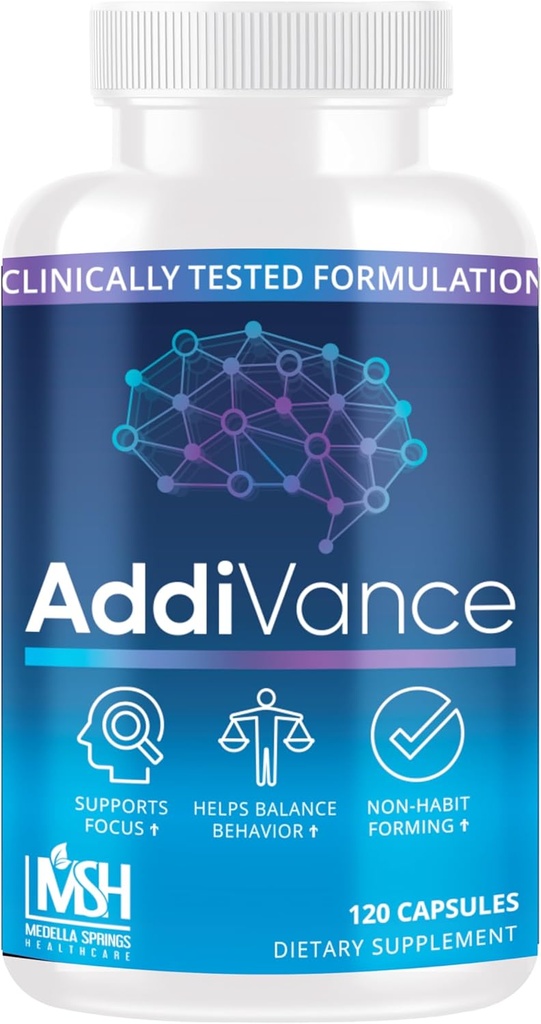 AddiVance 120の帽子-高められた焦点、記憶およびバランスをとられた行動のための自然な頭脳サポート補足-臨床的に証明される頭脳の補足を形作る非習慣-医学の専門家によって形成される
