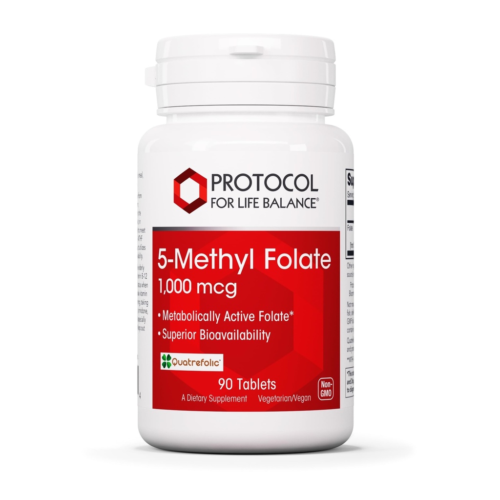 ライフバランスのためのPROTOCOL 5-メチルフォレート1,000mcg - 優れたメチルフォレートバイオアベイラビリティ - 脳サポート用 - 女性と男性のためのフォレートサプリメント - コーシャ&ビーガン - 90タブ
