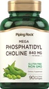 ピッピング・ロック・ホスファティジル・コリン・サプリメント | 840mg | 90 Softgels | ソイ・レシチン | ノンGMO、グルテンフリー
