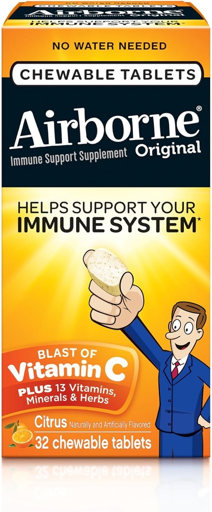 亜鉛が付いているAirborne 1000mgのビタミンCのChewableタブレット、強力な酸化防止剤のビタミンA C及びE - 32のChewableのタブレット、柑橘類の味