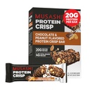 MUSASHIの蛋白質のCrisp棒、20g蛋白質、4gの合計の砂糖、チョコレート及びピーナツ、ポストのワークアウトおよび軽食、2.1oz (60g)棒の12のパック
