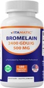 Vitamatic Bromelainの補足500mg - 2400 GDU/g - 180のカプセル