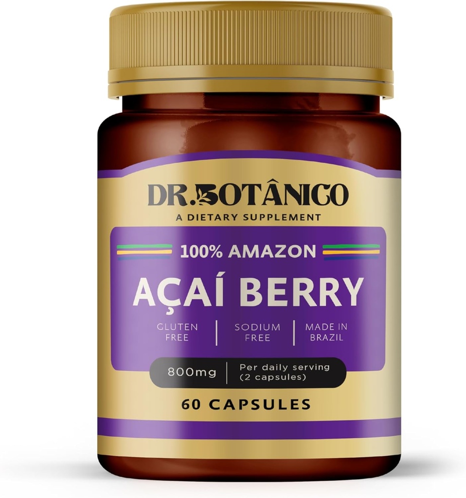 Açaí Berry 800mg – 免疫&皮膚サポート | ボタニコ博士(60カプセル)