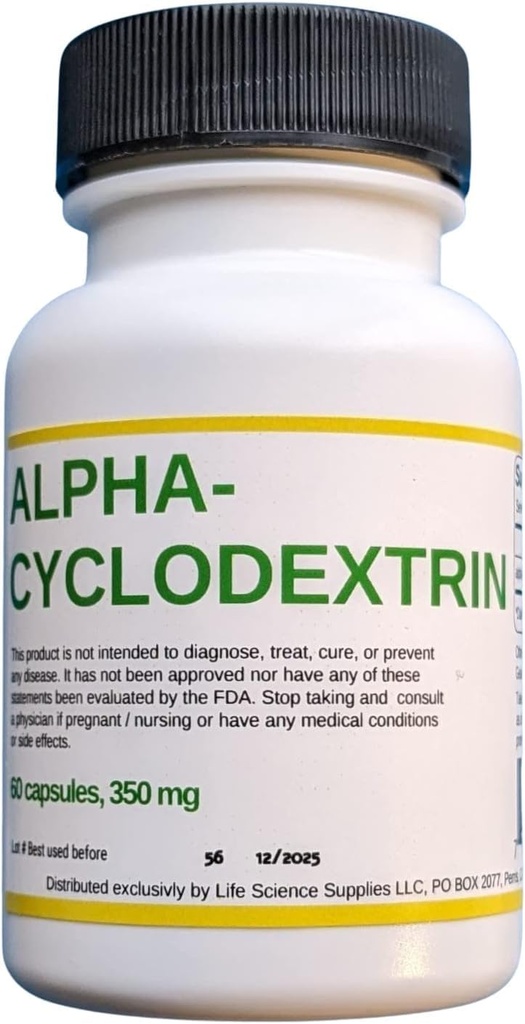 アルファCyclodextrinのカプセル、2 x 60のctのパック、(120のカプセルの合計)