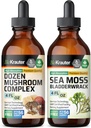 BIO KRAUTER Dozen きのこ Tincture 4 Fl. Oz. & Sea Mosss Tincture 4 Fl. Oz.