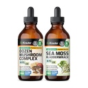 BIO KRAUTER Dozen きのこ Tincture 4 Fl. Oz. & Sea Mosss Tincture 4 Fl. Oz.