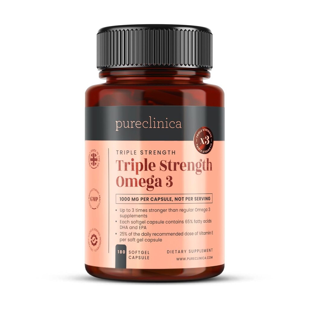 トリプル強度オメガ3 1000mg x 180カプセル - 6ヶ月の供給!