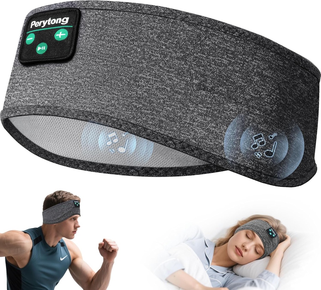 Perytongの睡眠のヘッドホーン、超薄いHDのステレオのスピーカーが付いているBluetoothのスポーツのヘッドバンドのヘッドホーンは睡眠、ワークアウト、ジョギング、ヨガ、不眠症、空気旅行、瞑想のために完成します