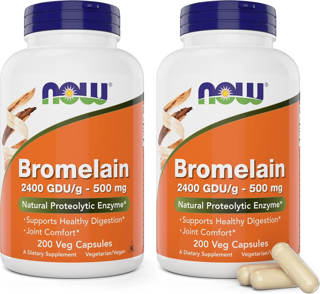 今Bromelain 500 mg, 200ベジーカプセル (パッケージ 2) サプリメント - Non-GMO, ビーガン500mgキャップ