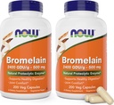 今Bromelain 500 mg, 200ベジーカプセル (パッケージ 2) サプリメント - Non-GMO, ビーガン500mgキャップ