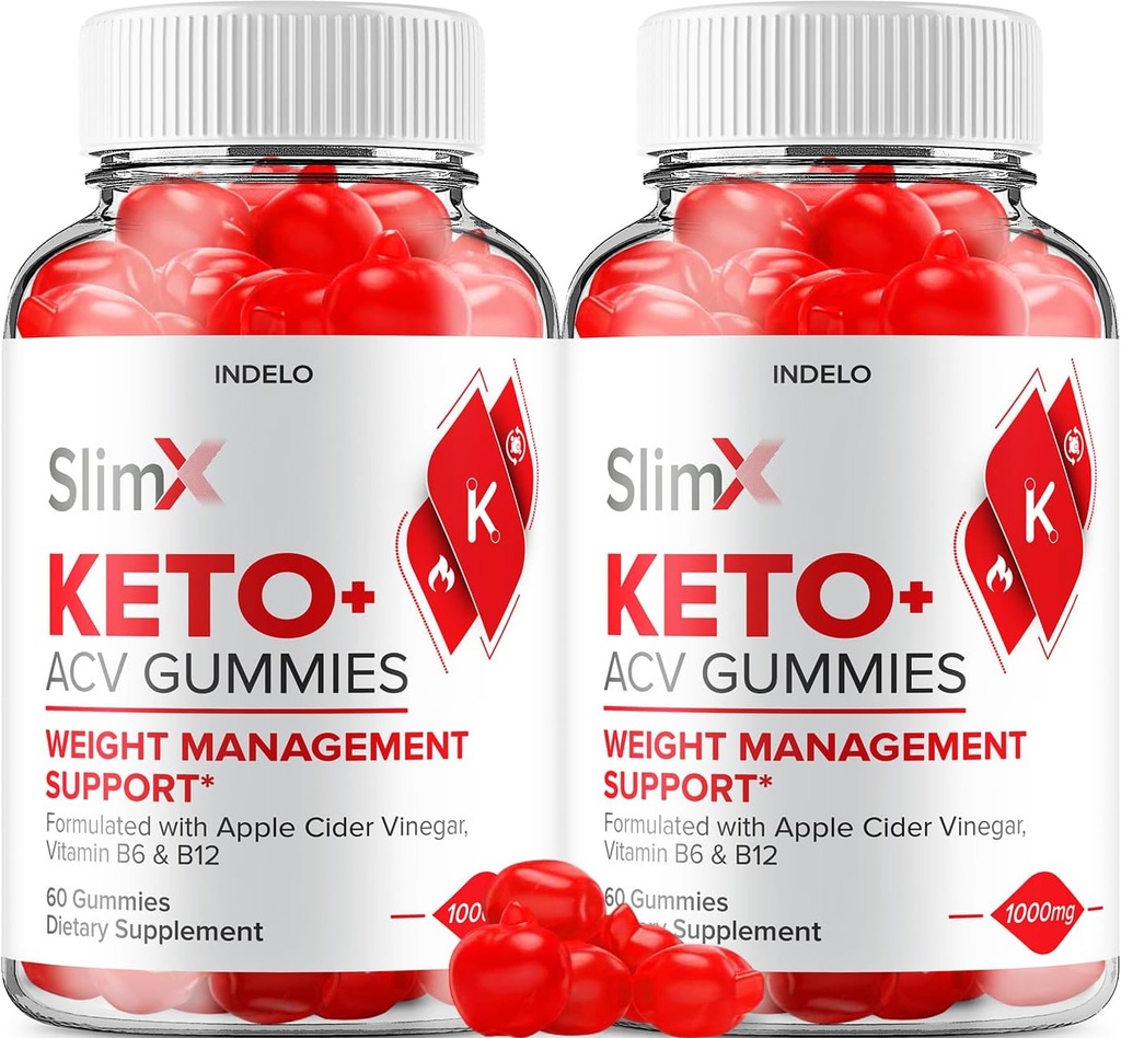 (2パック)SlimX Keto ACVグミー - アドバンスト・フォーミュラX Keto Plus ACVグミー Apple Cider Vinegar SlimX ACVグミー 栄養補助食品 レビュー 男性 女性 (120 グミー)
