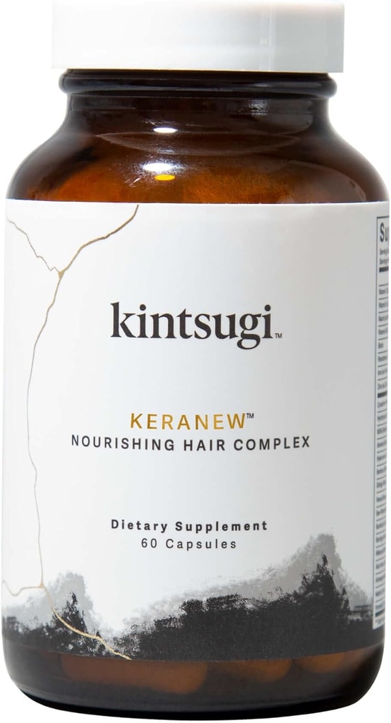 Kintsugi KeraNew Nourishing Hair Complex - エイジングヘアのCombatサイン、強力でボリュームのあるストランドのためのサプリメント - ヘルシーでフルに見える髪w /ケラチン、コラージュ、バイオチン(60カプセル)をサポート