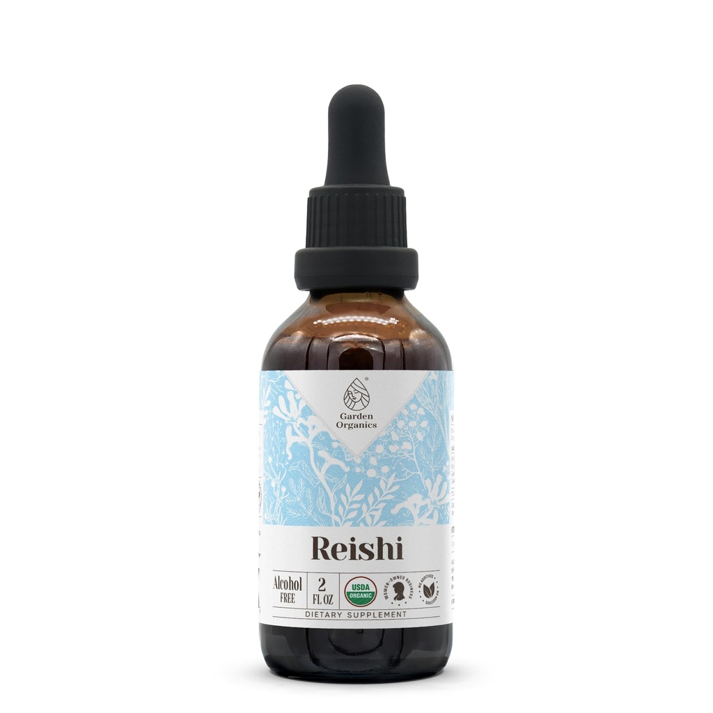 Reishi USDA オーガニック アルコールフリーエキス | 栄養補助食品・高周波焼入れ | 天然認証 オーガニック 霊石茸(Ganoderma Lucidum) (2oz)