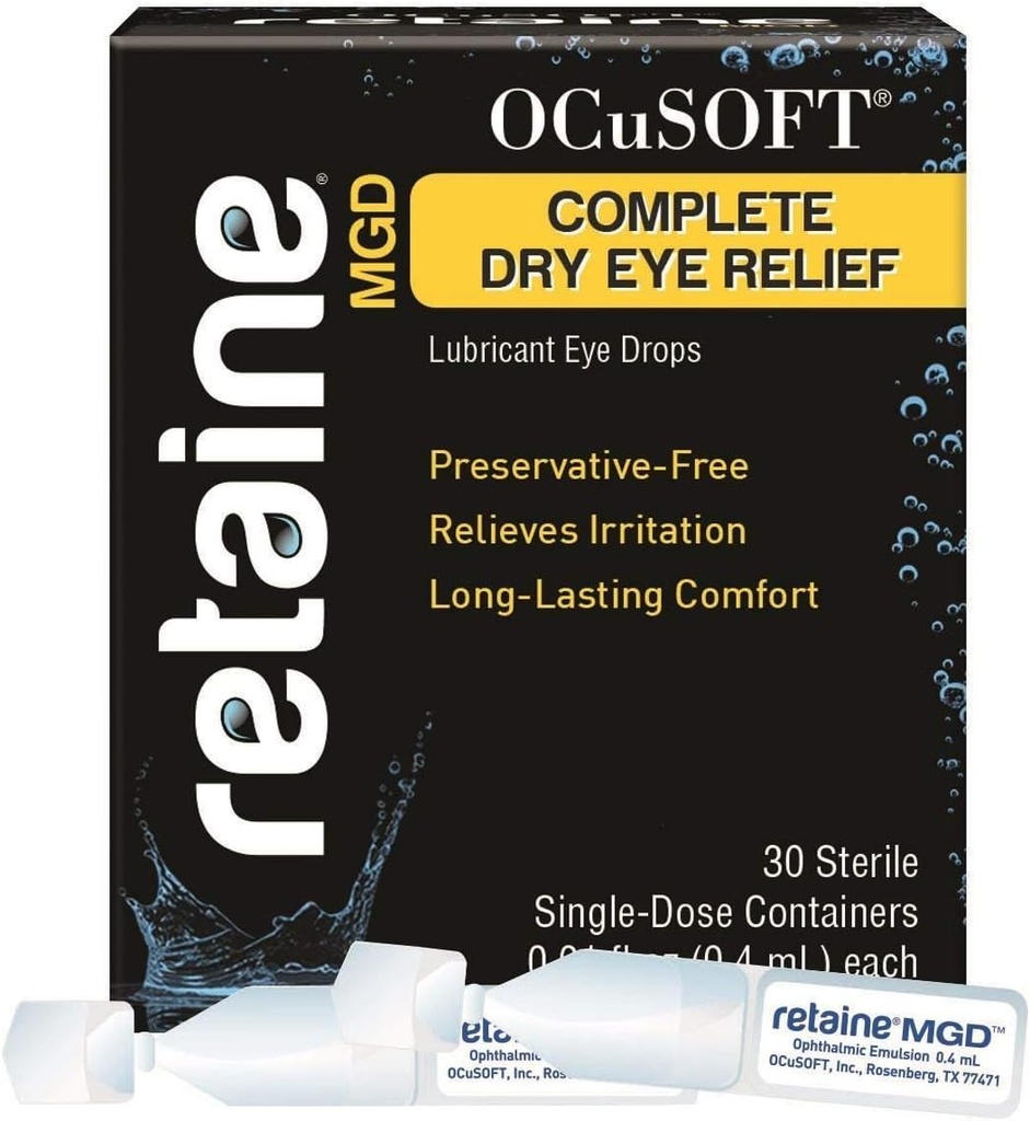 OCuSOFTの保持MGDの完全な乾燥した目の救助の潤滑油の目の低下の単一線量の容器、30の計算(パッケージ2)