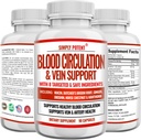 Blood Circulation & Vein Support Supplement, 90 Caps, Helps with Spider and Varicose Veins, Supports Vessels, Leg and Cardiovascular Health with Niacin, Ginger, Cayenne Pepper