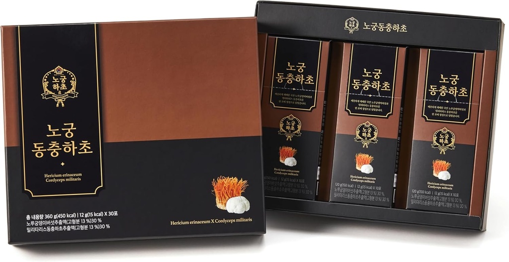 [Nogung Dongchunghacho]CordLion - コルディセプ&ライオンのマネのマッシュルームサプリメント - 天然エネルギーと免疫システムをサポート - 100%リアルエキス、毎日のウェルネスのためのハーブフォーミュラ - 30スティック