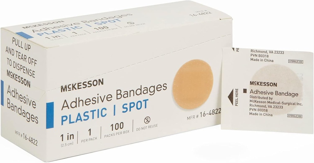 McKesson の付着力の包帯、生殖不能、プラスチック点、1 で、100 の計算、24 のパック、2400 合計