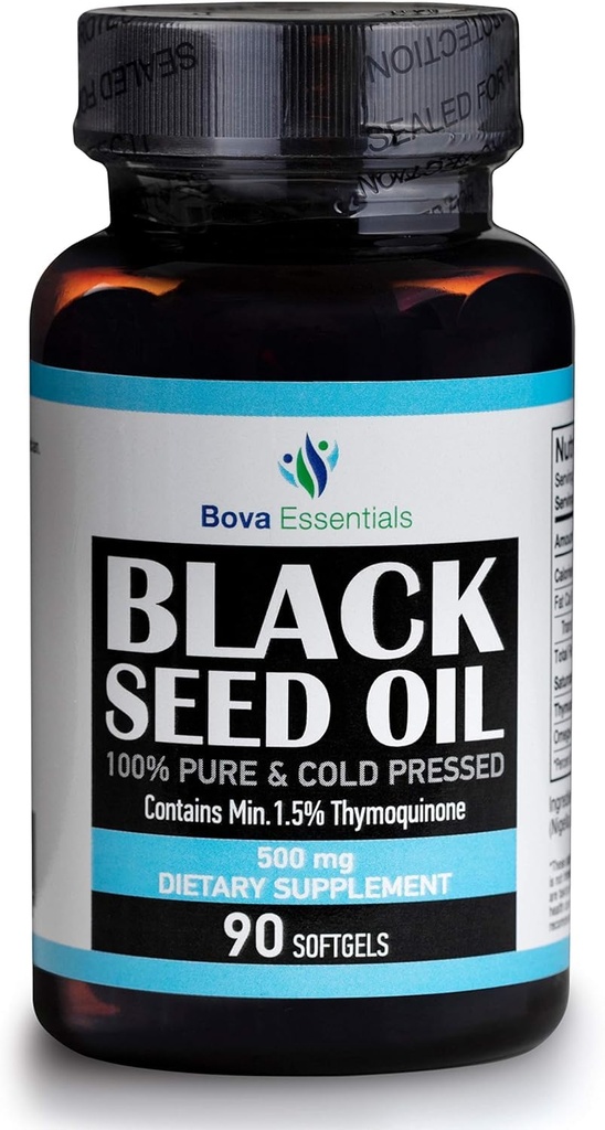 HalalEveryDayオーガニックブラックシードオイル - USDA認定冷間プレスガラスボトル1.5% Thymoquinone 3X強度トルコブラックCumin NigellaサティバノンGMO 100%純粋なブラックシードオイル(カプセル)