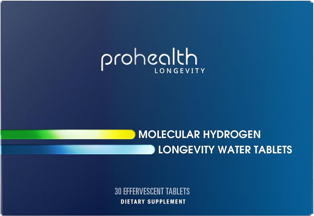 ProHealth Molecular Hydrogen Longevity Water Tablets | Clinically Studied | Third-Party Tested | 80 mg, 30 Tablets