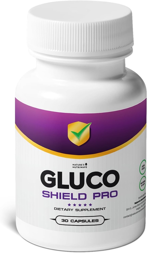 GlucoShield Pro - ビタミンB1、B2、B6、マグネシウム、亜鉛、カルシウムとの自然なサプリメント | 非GMO、興奮剤なし、簡単な食べ方 | アメリカ製、GMP認証 | 30カプセル、1ヶ月の供給