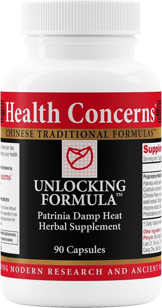 Health Concerns Unlocking Formula – Menstrual Discomfort & Qi Flow Support – Blood Circulation & Detox Herbal Supplement with Patrinia & Peony Root – Chinese Medicine Formula for Women – 90 Capsules