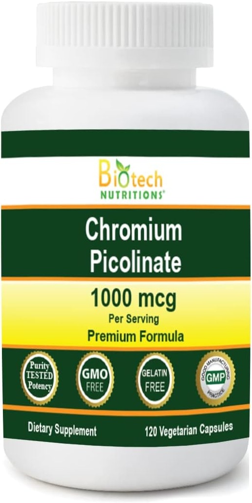 Chromium Picolinate 1000 MCG Serving 120 Vegetable Capsules