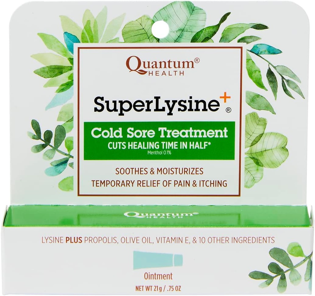 Quantum SuperLysine+ コールドソアトリートメント軟膏|痛み、燃え、かゆみを取り除きます|カットの治癒時間半|0.75 オーアンス