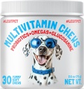 LEGITPETの犬のビタミン- 30のMultivitaminsの咀嚼w/Glucosamineのコンドロイチン、プロバイオティクスの消化器系酵素およびオメガ-全体的な健康のための補足-共同サポート、免疫の健康、皮および中心の健康