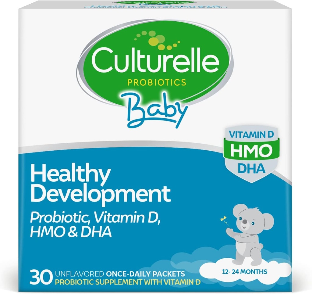 Culturelle 赤ん坊の健康な開発のプロバイオティック、ビタミン D、HMO 及び DHA のパケットは、赤ん坊及び子供の年齢 1+ の健康な免疫の System&Digestive システム* を、グルテンフリー及び非 GMO の 30 の計算(パック 1 の)促進します