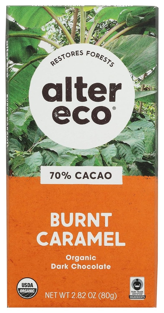 Alter Eco Choc Bar Drk Sltd Brnt Cr, 2.82 Oz (パッケージ 12)
