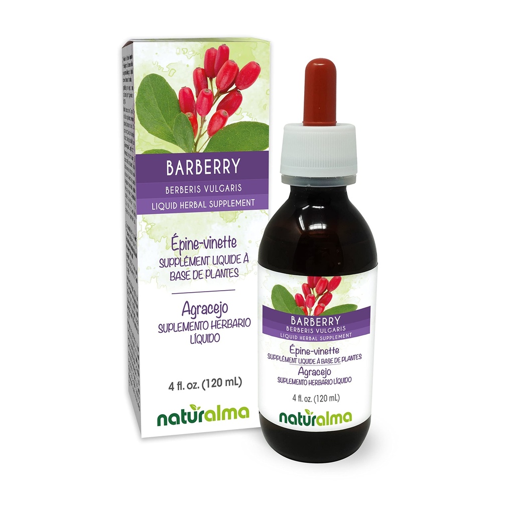 ナチュラルマ・バーベリー(Berberis vulgaris) ルーツ・バーク アルコールフリーのチンキ - 4 fl oz 液体エキス・イン・ドロップ - ハーブサプリメント - ビーガン