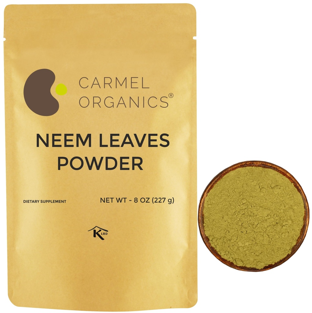 CARMEL ORGANICS ニーム 葉粉 | 8 Oz または 227 グラム | ナチュラル | 非GMO | 添加剤・添加剤 | アダジラハチタ パウダー