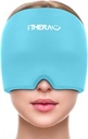 iTHERAU Migraineの救助の帽子、頭痛の帽子、熱いおよび風邪療法のゲルのアイス パックの頭部の覆い、頭痛の救助の帽子のための頭痛の救助の帽子、ふわの目、張力および圧力救助の青