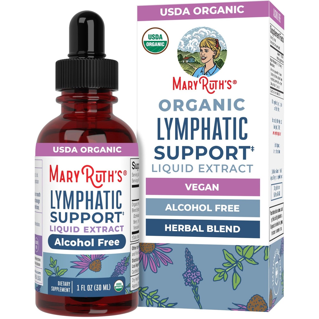 MaryRuth Organics Lymphatic Support Drops | USDA Organic Lymphatic Cleanse Immune サポート サプリメント|Echinacea & Elderberryとリンパサポート | Blue Vervain | 完全菜食主義者 | 完全菜食主義者 | 30名