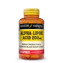 MASON NATURALアルファリポ酸200のmgは、エネルギーの生産、サプリメント、60のカプセルを支えます