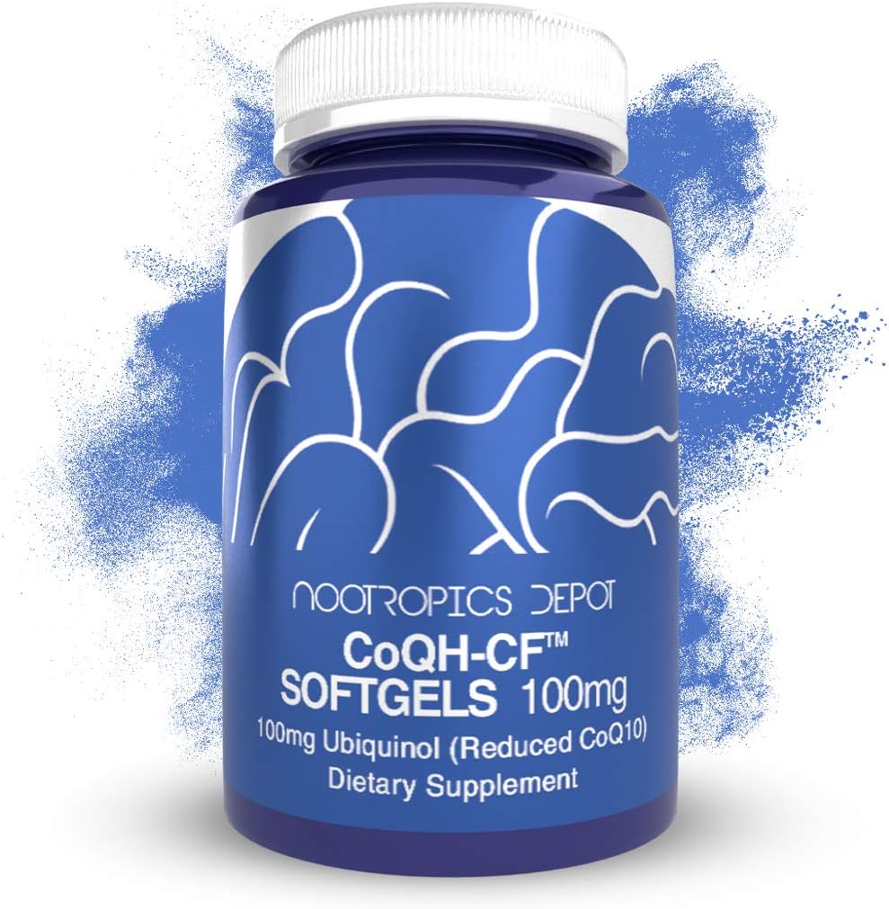 Nootropics Depot Ubiquinol CoQH-CF Softgels | 100mg Ubiquinolサプリメント | 30カウント | 削減CoQ10